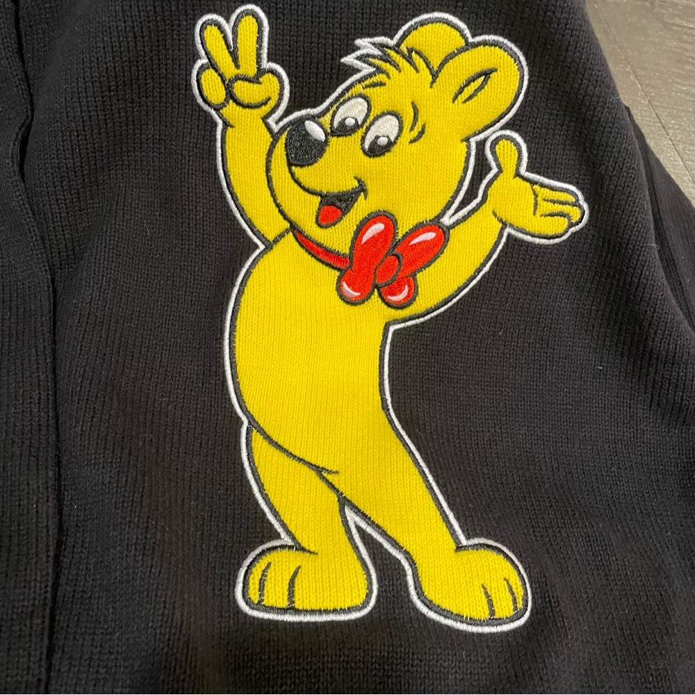 Nostalgic HARIBO Gummy Bear Black Crewneck Sweater with gummy bear character